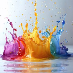 Poster - Vibrant Color Splashes  Abstract Art  Colorful Liquid Explosion  Liquid Art  Splash  Liqui