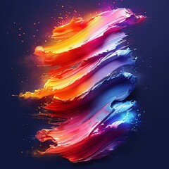 Fototapete - Abstract Swirling Paint Strokes in Vibrant Colors on Dark Background