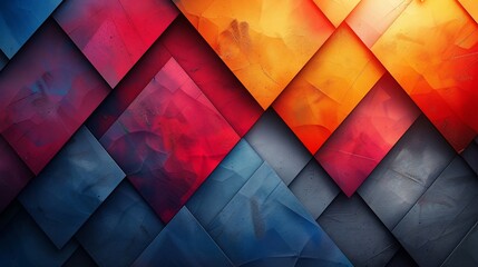 Poster - Abstract Geometric Pattern Background   Red  Orange  Blue  Grey