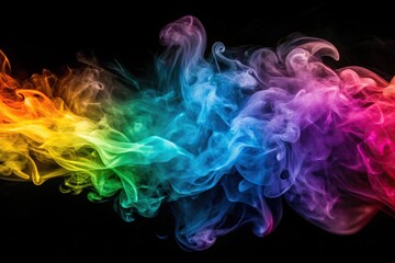 abstract background of colorful smoke on black background