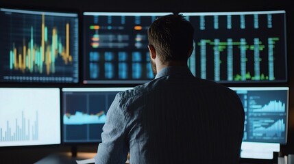 Poster - Data Analyst Working with Multiple Screens