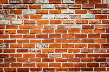 Abstract background of red brick wall with white cement surface