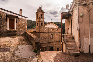 Wall Mural - views of the village of Valsinni during a cloudy day, Matera, Basilicata