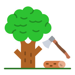 Wall Mural - Tree cutting Icon