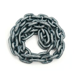 Wall Mural - Coil of chain isolated on white background