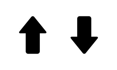 Aufkleber - Up and down arrow icon in rounded corner. Upward and downward sign symbol