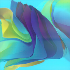 Poster - 3d rendering digital illustration of flying streaks of bright stripes of fabric