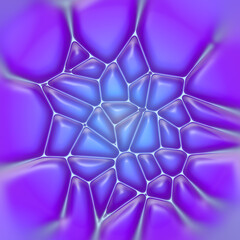 Aufkleber - Stylized complex organic pattern with trendy blue-violet gradient. 3d rendering illustration