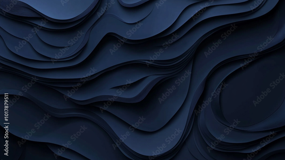 Luxurious Gold and Navy Blue Abstract Waves Background with Elegant ...