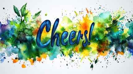 Poster - Cheers Watercolor Background