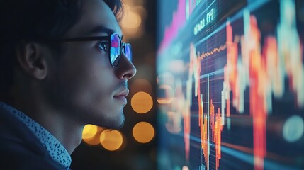 Poster - Young Professional Analyzing Data on a Digital Screen
