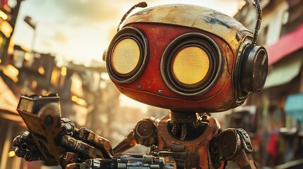 Aufkleber - Exploring the Connection Between Robotics and Human Emotions in a Futuristic World