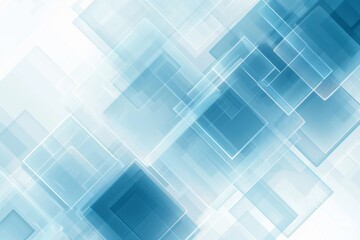 Abstract light blue geometric square shapes background. Modern simple overlapping white square texture element. Technology futuristic concept. Suit for banner, flyer, brochure, website, Generative AI