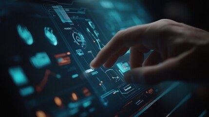 Poster - Futuristic Touch Screen Interface Interaction