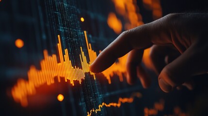 Poster - digital interaction with data visualization concept