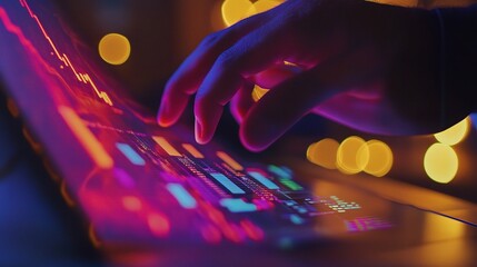 Poster - Abstract Digital Interaction with Vibrant Colors
