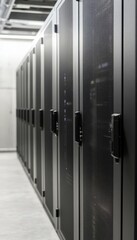 Poster - Modern Data Center With Rows of Server Racks, Cloud Computing and Information Technology Concept