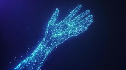 Poster - Digital Hand with Blue Networking Effect