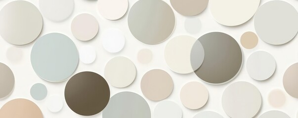 Wall Mural - Minimalist circular pattern, neutral colors, modern design, seamless repetition, soft gradients