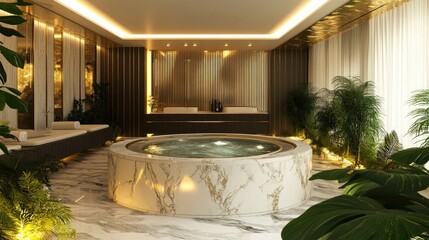 Wall Mural - luxury bathroom with a bathtub