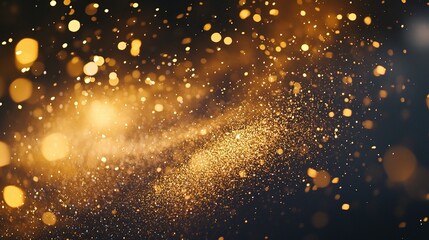 Canvas Print - Golden Sparkle Dust on Dark Background