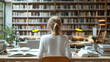 © Siasart Studio - A person studying at a desk in a cozy library setting.
