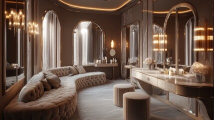 Wall Mural - An opulent dressing room with a grand vanity table