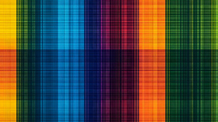 Abstract Rainbow Plaid Pattern.