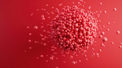 Leinwandbilder - Abstract Red Sphere A Dynamic Composition of Vivid Round Shapes and Textures