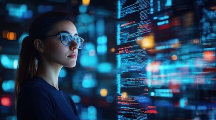 Poster - Young Woman in Technology Environment