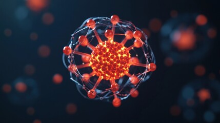 Aufkleber - Stunning Visualization of a Virus Structure Understanding the Building Blocks of Infection