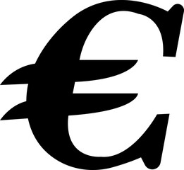 Fototapete - Euro currency sign icon flat design. European euro currency vector suitable for Web Page, Mobile App. Finance, European, Money, Symbol, Currency, Wealth, Banking isolated on transparent background.