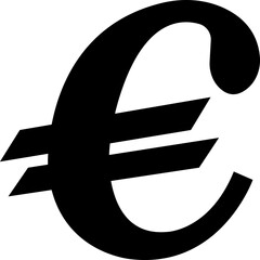 Fototapete - Euro currency sign icon flat design. European euro currency vector suitable for Web Page, Mobile App. Finance, European, Money, Symbol, Currency, Wealth, Banking isolated on transparent background.