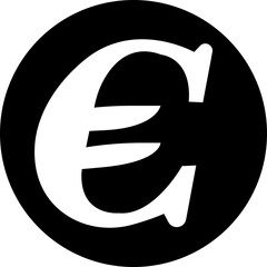 Fototapete - Euro currency sign icon flat design. European euro currency vector suitable for Web Page, Mobile App. Finance, European, Money, Symbol, Currency, Wealth, Banking isolated on transparent background.