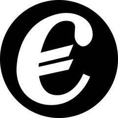 Wall Mural - Euro currency sign icon flat design. European euro currency vector suitable for Web Page, Mobile App. Finance, European, Money, Symbol, Currency, Wealth, Banking isolated on transparent background.