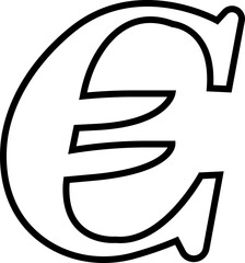 Poster - Euro currency sign icon linear design. European euro currency vector suitable for Web Page, Mobile App. Finance, European, Money, Symbol, Currency, Wealth, Banking isolated on transparent background.