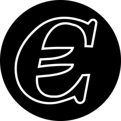 Poster - Euro currency sign icon linear design. European euro currency vector suitable for Web Page, Mobile App. Finance, European, Money, Symbol, Currency, Wealth, Banking isolated on transparent background.