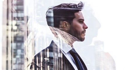 Poster - A young man in a suit looks thoughtfully out of a window.