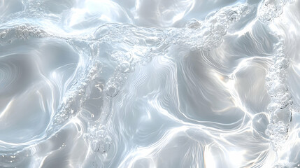 Canvas Print - Abstract water texture with light reflections and bubbles.