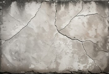 concrete wall background with deep cracks