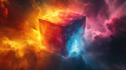 Wall Mural - Cosmic Cube in Nebula