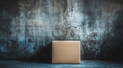 Canvas Print - Empty Box on Dark Background with Texture