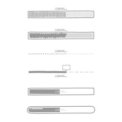 Fototapete - collection set of cute doodle hand draw loading process progress counter bar computer battery, banne