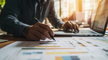 Poster - Office Work and Data Analysis at Desk