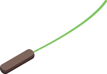 Poster - Green fiber optic cable transferring digital data in isometric view