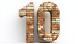 © Danimotions - Brick number ten displayed artistically against a plain background highlighting its textured design and construction materials