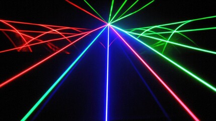 Poster - Close-up of a laser beam experiment, showcasing the principles of light refraction and diffraction.