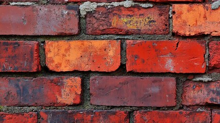 Canvas Print - Textured Red Brick Wall with Mortar Details