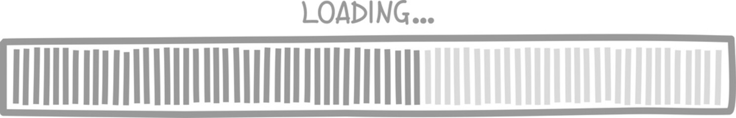 Fototapete - cute doodle hand draw loading bar counter computer battery, banner, flat design png illustration