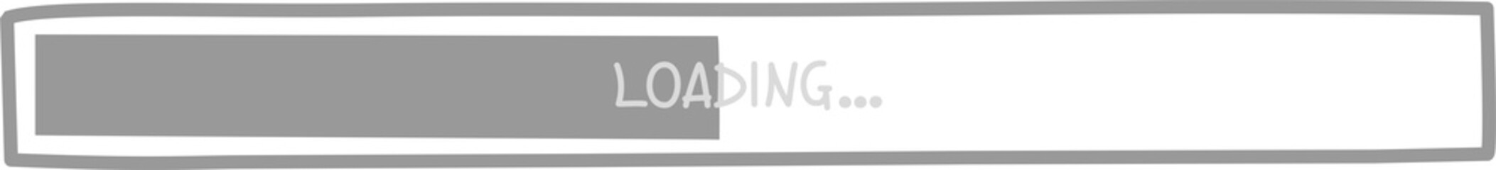 Fototapete - cute doodle hand draw loading bar counter computer battery, banner, flat design png illustration